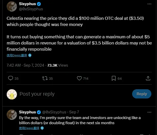 Celestia 被质疑“拉高出货”:大额解锁前将卖币包装成融资
