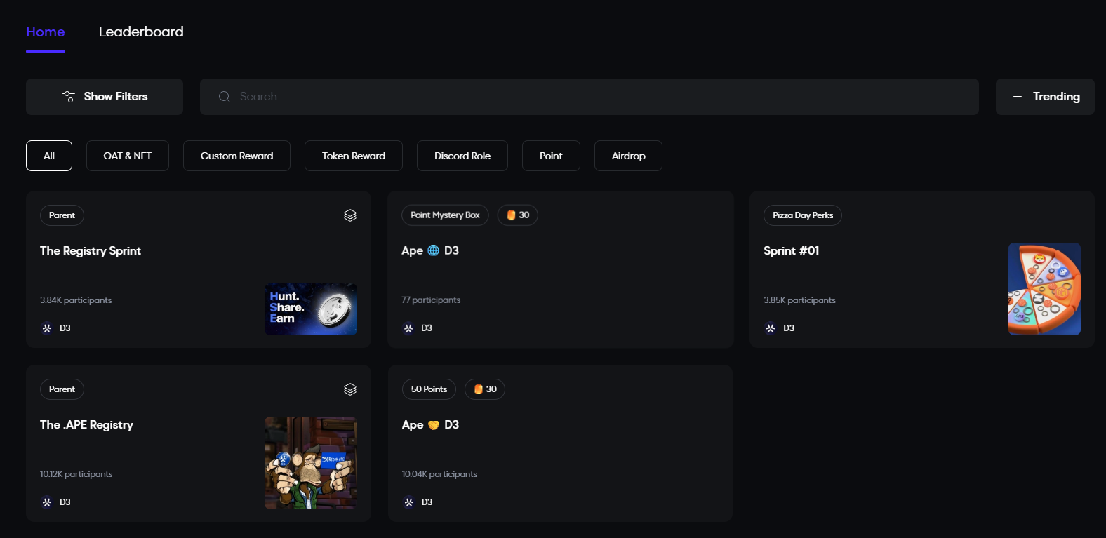 本周精选交互项目:Caldera域名注册、D3银河任务、Catena Labs早期访问